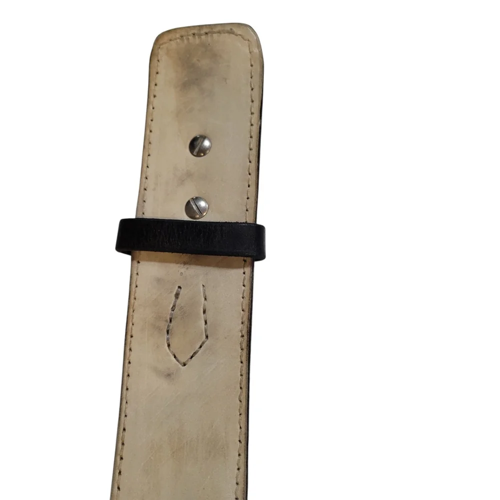 High-Rider Solid Nickle Silver Buckle Genuine Leather Western Belt 40